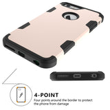For iPhone 6 plus/6S plus PC+ Silicone 2 in 1 Hit Color Tri-proof Shockproof Dustproof Anti-fall Protective Cover Back Case Gold + black