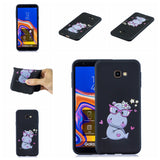 For Samsung J4 plus Cute Coloured Painted TPU Anti-scratch Non-slip Protective Cover Back Case with Lanyard white