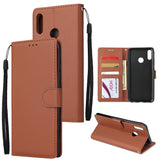 For HUAWEI Y9 2019 Flip-type Leather Protective Phone Case with 3 Card Position Buckle Design Phone Cover  Rose gold