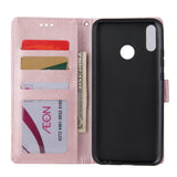 For HUAWEI Y9 2019 Flip-type Leather Protective Phone Case with 3 Card Position Buckle Design Phone Cover  Red wine
