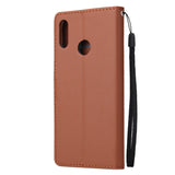 For HUAWEI Y9 2019 Flip-type Leather Protective Phone Case with 3 Card Position Buckle Design Phone Cover  Rose gold