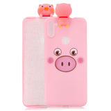 For Samsung A11 TPU Back Cover 3D Cartoon Painting Soft Mobile Phone Case Shell Little pink pig