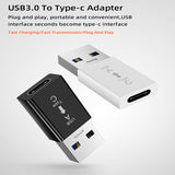High Speed Adapter Type-C to USB 3.0 a Converter Conversion Interface  for Connecting a Computer to a Mobile Phone white