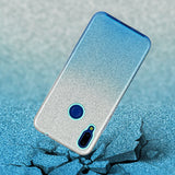 For Redmi Note 7/Note 7 pro/Note 8/Note 8 pro/8/8A Phone Case Gradient Color Glitter Powder Phone Cover with Airbag Bracket blue