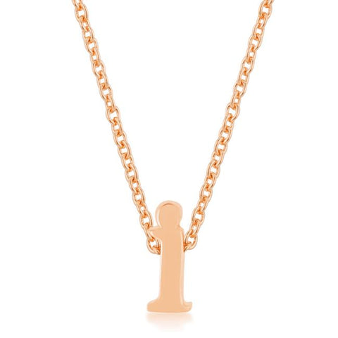 Rose Gold Finish Initial I Pendant