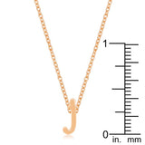 Rose Gold Finish Initial J Pendant