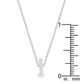 Rhodium Plated Finish Initial I Pendant