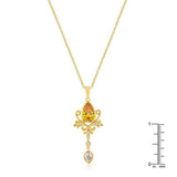 Golden Elegant Teardrop Crest Pendant