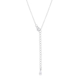 Classic Cubic Zirconia Sterling Silver Drop Necklace
