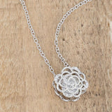 Maya 1.37ct CZ Rhodium Rose Drop Necklace