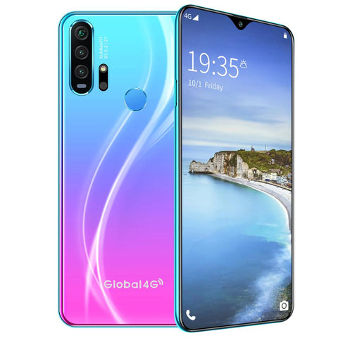 R30 pro Smart Phone 4G Network 3G + 64g High Configuration Face Recognition Fingerprint Recognition Phone blue_European regulations
