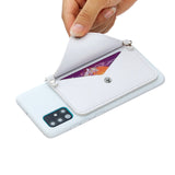For HUAWEI P40/P40 Lite/P40 Pro Mobile Phone Cover with Pu Leather Card Holder + Hand Rope + Straddle Rope white