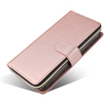 For Samsung A10/A20/A30/A50/A30S/A50S Pu Leather  Mobile Phone Cover Zipper Card Bag + Wrist Strap Rose gold
