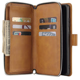 For Samsung A51 5G/A71 5G/Note 10 pro Pu Leather  Mobile Phone Cover Zipper Card Bag + Wrist Strap brown
