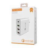 Travel Charger Quick Charge 3.0 Tech Four Charging Port Foldable Plug Applicable for iPhone iPad Mini Pro Galaxy Note  QC3.0 US regulations