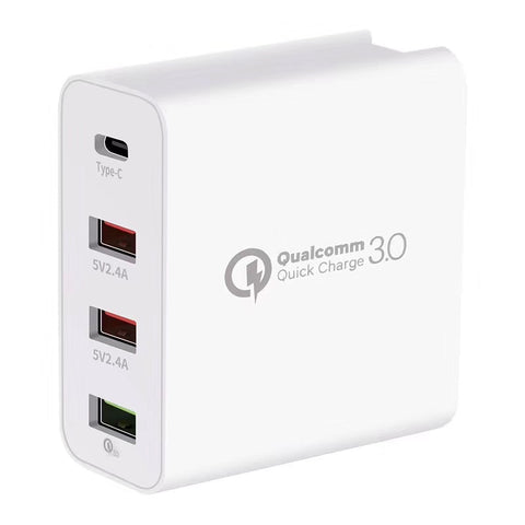 Travel Charger Quick Charge 3.0 Tech Four Charging Port Foldable Plug Applicable for iPhone iPad Mini Pro Galaxy Note  QC3.0 US regulations