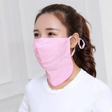Outdoor Cycling Mask Anti-UV Adjustable Windproof Face Neck Cover  Gray flower_One size
