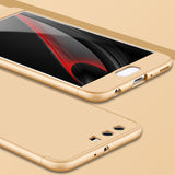 For HUAWEI P10 3 in 1 360 Degree Non-slip Shockproof Full Protective Case Rose gold