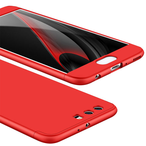 For HUAWEI P10 3 in 1 360 Degree Non-slip Shockproof Full Protective Case red