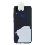 For Redmi NOTE 7 3D Cute Coloured Painted Animal TPU Anti-scratch Non-slip Protective Cover Back Case black