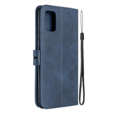 For Samsung A51/A71/M30S Case Soft Leather Cover with Denim Texture Precise Cutouts Wallet Design Buckle Closure Smartphone Shell  blue