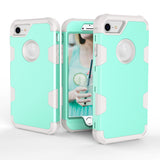 For iPhone 7 PC+ Silicone 2 in 1 Hit Color Tri-proof Shockproof Dustproof Anti-fall Protective Cover Back Case Rose gold