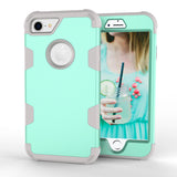 For iPhone 7 PC+ Silicone 2 in 1 Hit Color Tri-proof Shockproof Dustproof Anti-fall Protective Cover Back Case Rose gold