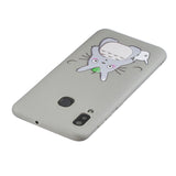 For Samsung A30 A20 TPU Full Cover Cartoon Pattern Solid Color Protective Phone Case with Adjustable Bracket 5