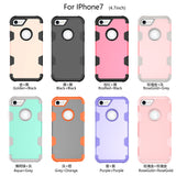 For iPhone 7 PC+ Silicone 2 in 1 Hit Color Tri-proof Shockproof Dustproof Anti-fall Protective Cover Back Case Rose gold