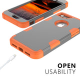 For iPhone 7 PC+ Silicone 2 in 1 Hit Color Tri-proof Shockproof Dustproof Anti-fall Protective Cover Back Case Gray + orange