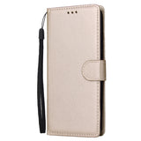 For HUAWEI Y9 2019 Flip-type Leather Protective Phone Case with 3 Card Position Buckle Design Phone Cover  Gold