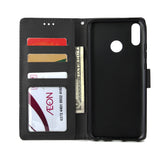 For HUAWEI Y9 2019 Flip-type Leather Protective Phone Case with 3 Card Position Buckle Design Phone Cover  black