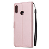 For HUAWEI Y9 2019 Flip-type Leather Protective Phone Case with 3 Card Position Buckle Design Phone Cover  brown