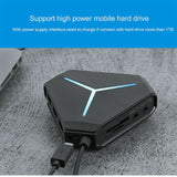H6 USB Hub Splitter ABS Extension Hub Interface for Laptop Computer U Disk black