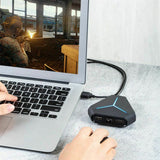 H6 USB Hub Splitter ABS Extension Hub Interface for Laptop Computer U Disk black