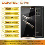 Oukitel K7 Pro 4G RAM 64G ROM Smartphone Android 9.0 MT6763 Octa Core 6.0"" 10000mAh Fingerprint 9V/2A Mobile Cell Phone black