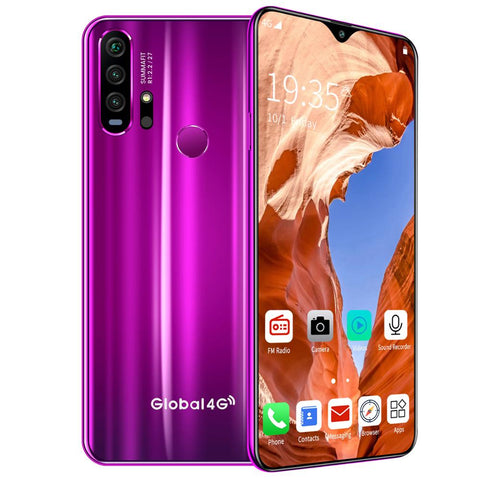 R30 pro Smart Phone 4G Network 3G + 64g High Configuration Face Recognition Fingerprint Recognition Phone purple_Australian regulations