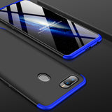 For OPPO F9/F9 Pro 3 in 1 360 Degree Non-slip Shockproof Full Protective Case blue black blue