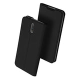 For Nokia 2.3 Magnetic Phone Case Wallet Design Card Slots Stand Function All-round Protective Cellphone Shell Shockproof Leather Cover black