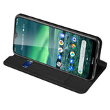 For Nokia 2.3 Magnetic Phone Case Wallet Design Card Slots Stand Function All-round Protective Cellphone Shell Shockproof Leather Cover black