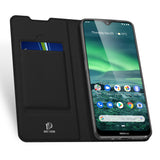 For Nokia 2.3 Magnetic Phone Case Wallet Design Card Slots Stand Function All-round Protective Cellphone Shell Shockproof Leather Cover black
