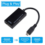 Micro USB to HDMI Adapter Cable Male to Female 1080P HD for MHL Device HDTV Adapters for Samsung Galaxy HUAWEI black