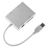 USB3.0 TO HDMI VGA DVI +RJ45 1080P Expander External Video Card Adapter white