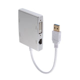 USB3.0 TO HDMI VGA DVI +RJ45 1080P Expander External Video Card Adapter white