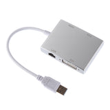USB3.0 TO HDMI VGA DVI +RJ45 1080P Expander External Video Card Adapter white