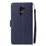 For Xiaomi Pocophone F1 Flip-type Leather Protective Phone Case with 3 Card Position Buckle Design Phone Cover  blue