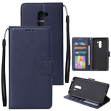 For Xiaomi Pocophone F1 Flip-type Leather Protective Phone Case with 3 Card Position Buckle Design Phone Cover  blue