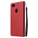 For OPPO F7 Wallet-type PU Leather Protective Phone Case with Buckle & 3 Card Position red