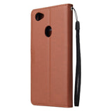 For OPPO F7 Wallet-type PU Leather Protective Phone Case with Buckle & 3 Card Position red