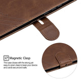 For HUAWEI Y9 Prime 2019-P Smart Z Solid Color Denim Grain Front Buckle Mobile Phone Cover Bracket brown